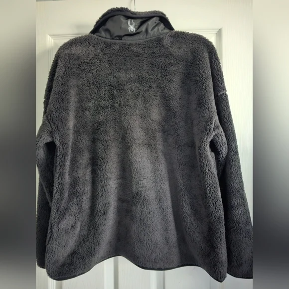 Spyder Cozy Faux Fur Pullover Jacket-Black-Size Large-NWT - Picture 9 of 11